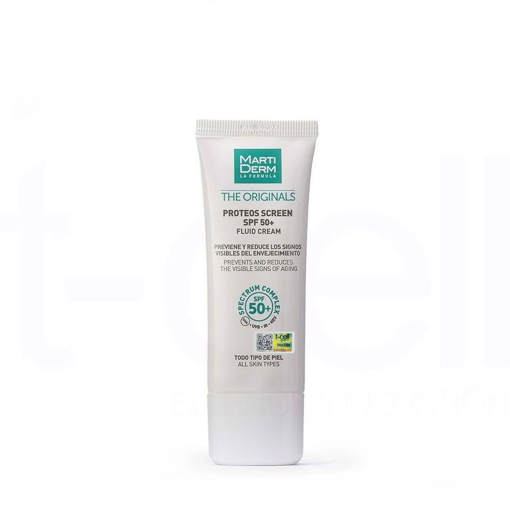 Kem Chống Nắng Phổ Rộng Toàn Diện, Ngừa Lão Hóa, Phòng Chống Nám Quay Lại - MartiDerm The Originals Proteos Screen SPF50+ Fluid Cream (40ml)