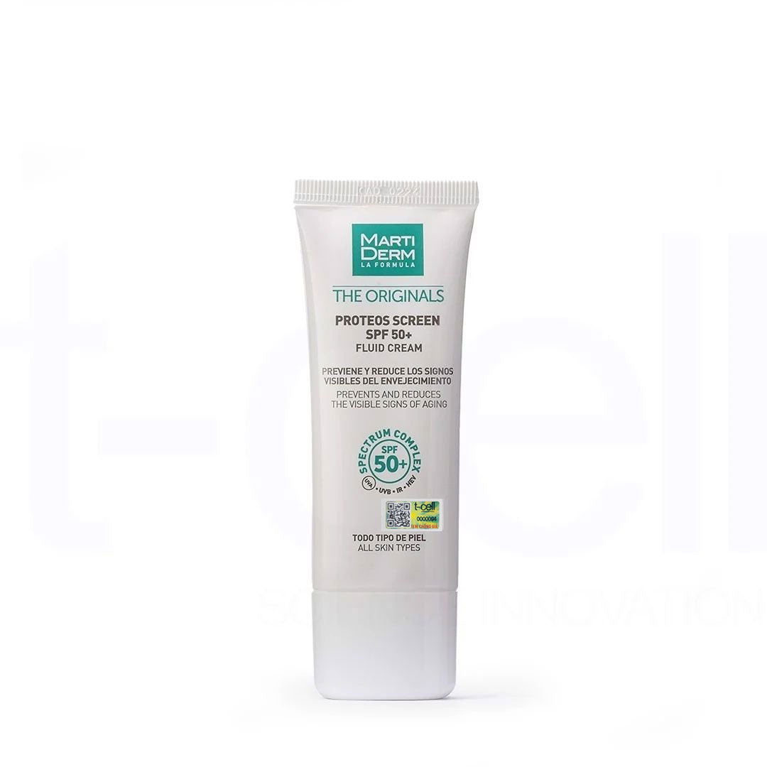 Kem Chống Nắng Phổ Rộng Toàn Diện, Ngừa Lão Hóa, Phòng Chống Nám Quay Lại - MartiDerm The Originals Proteos Screen SPF50+ Fluid Cream (40ml)