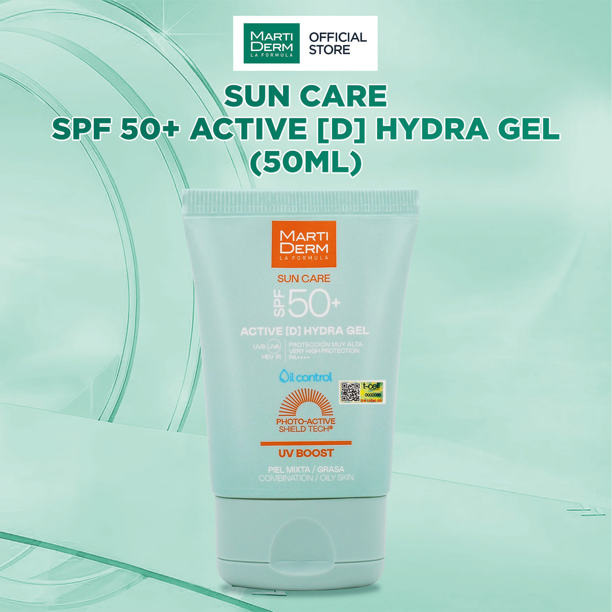 Kem Chống Nắng Phổ Rộng SPF50+ Dạng Gel Cho Hoạt Động Ngoài Trời - MartiDerm SPF 50+ Active [D] Hydra Gel