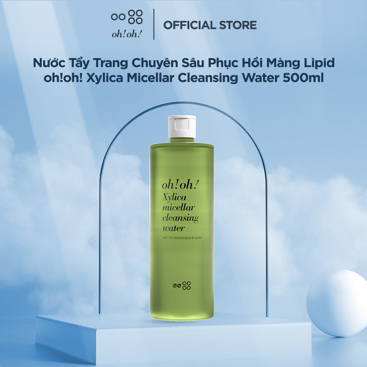 Nước Tẩy Trang Chuyên Sâu Phục Hồi Màng Lipid oh!oh! Xylica Micellar Cleansing Water