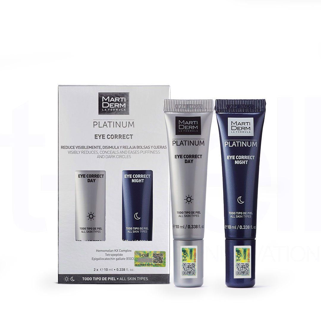 Kem Dưỡng Mắt Ngày & Đêm Giảm Bọng Mắt, Quầng Thâm - MartiDerm Platinum Eye Correct (2 x 10ml)