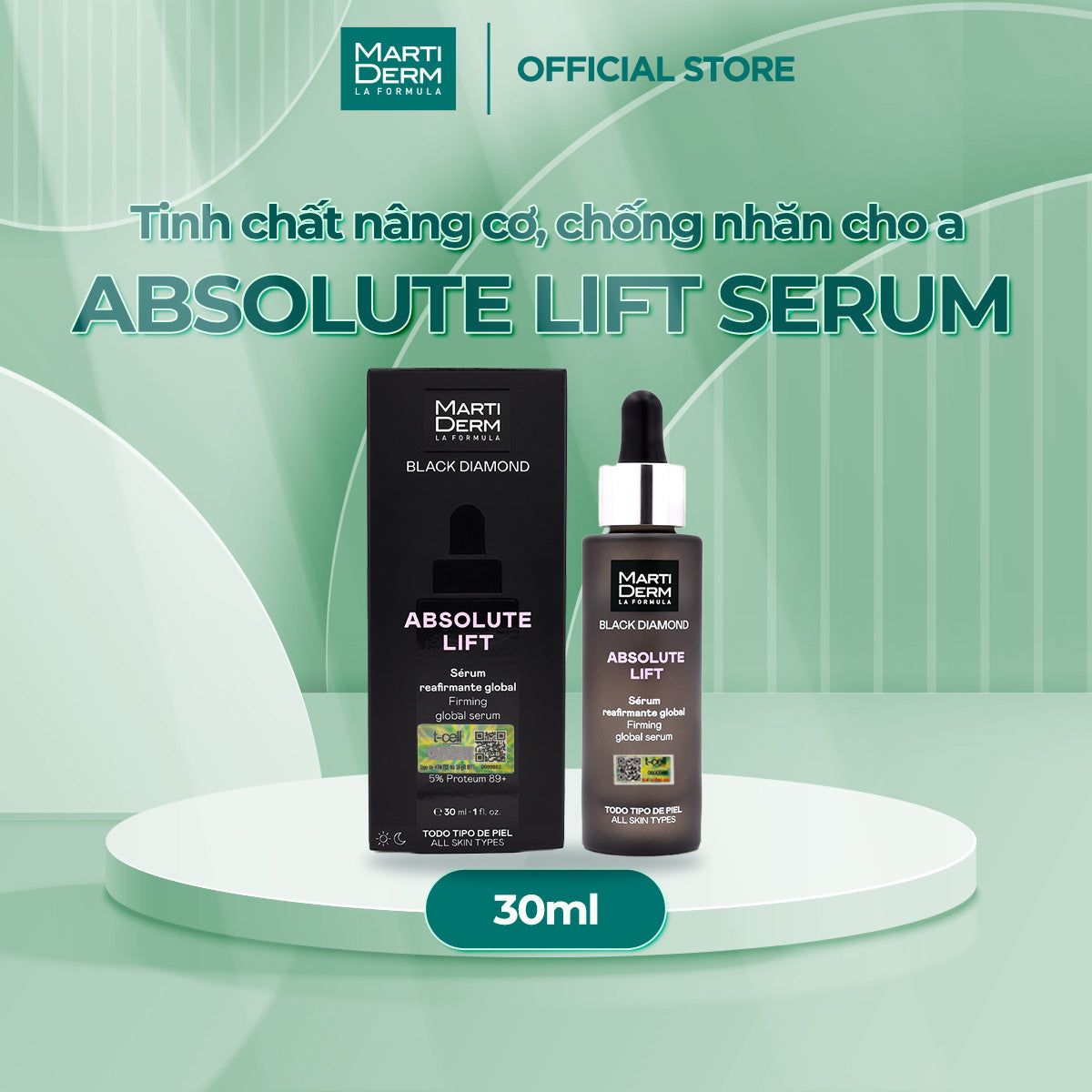 Tinh Chất Chống Oxy Hóa, Ngừa Lão Hóa Da - MartiDerm Black Diamond Ultimate Antiox Serum (30ml)