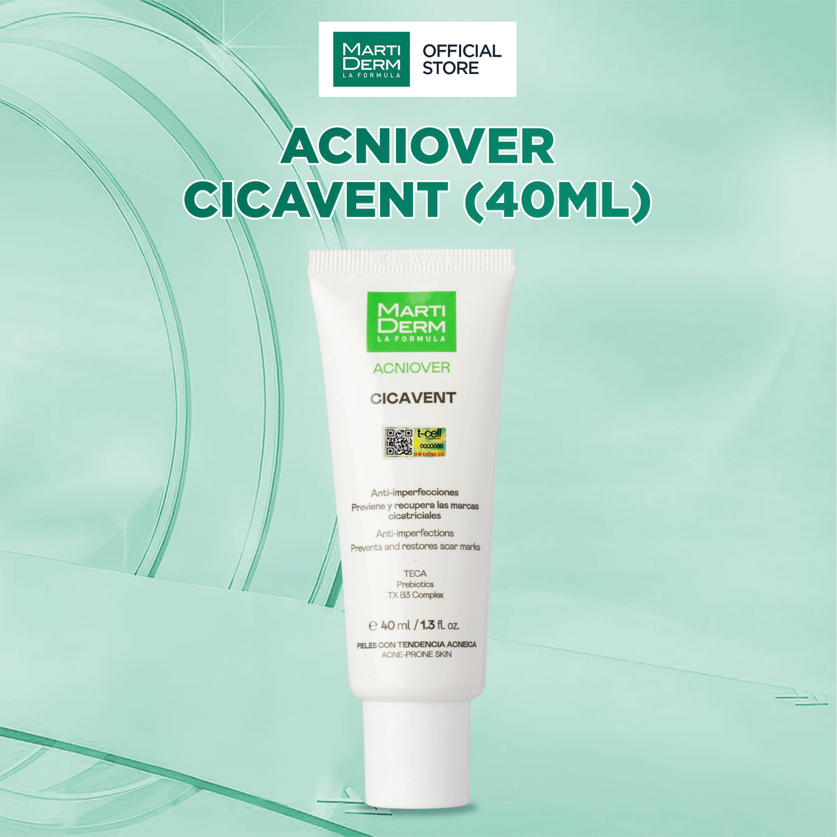 Kem Dưỡng Hỗ Trợ Giảm Mụn, Mờ Thâm & Phục Hồi Da Sau Mụn - MartiDerm Acniover Cicavent (40ml)