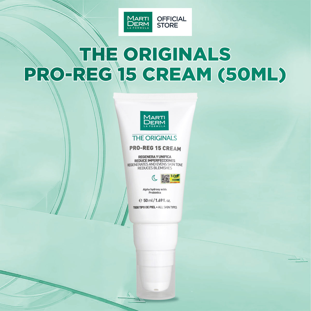 Kem Dưỡng Da Ban Đêm 15% AHA Hỗ Trợ Tái Tạo & Cải Thiện Bề Mặt Da - MartiDerm The Originals Pro-Reg 15 Cream (50ml)