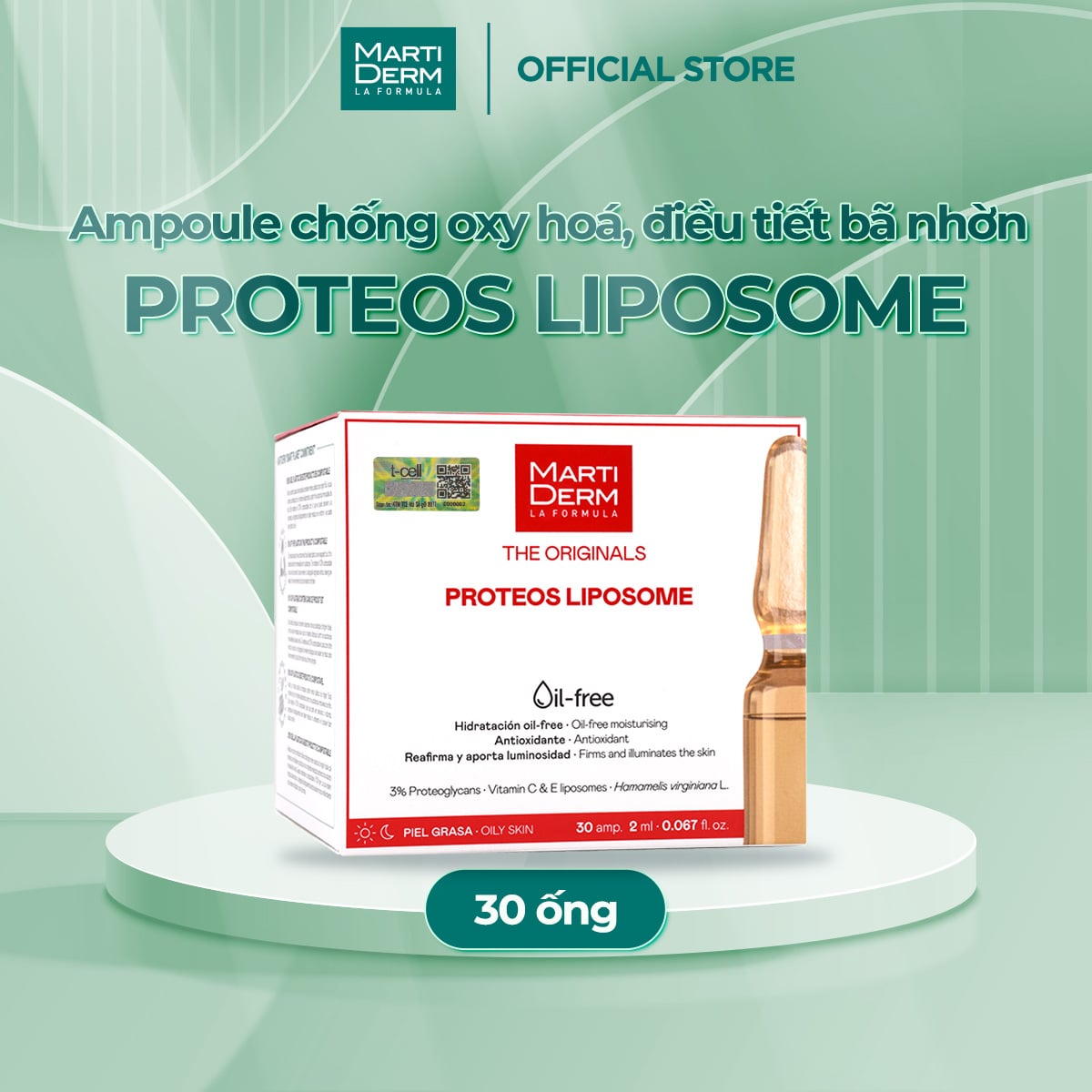 Ampoule Chống Oxy Hoá, Điều Tiết Bã Nhờn - MartiDerm The Originals Proteos Liposome
