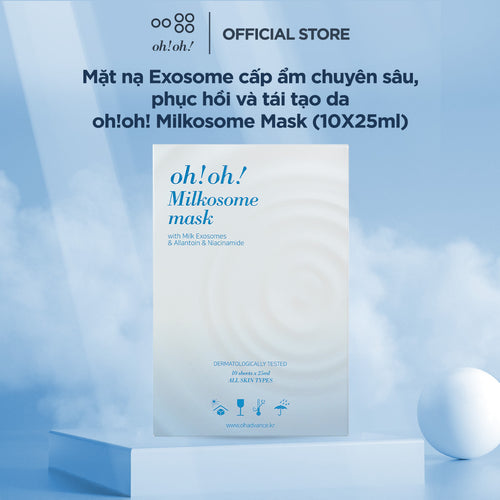 Mặt Nạ Exosome Cấp Ẩm Chuyên Sâu, Phục Hồi Và Tái Tạo Da oh!oh! Milkosome Mask (with Milk Exosomes & Niacinamide) (25ml x 10 miếng)