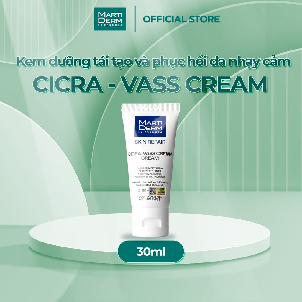 Kem Dưỡng Tái Tạo & Phục Hồi Da Nhạy Cảm - MartiDerm Skin Repair Cicra Vass Cream (30ml)