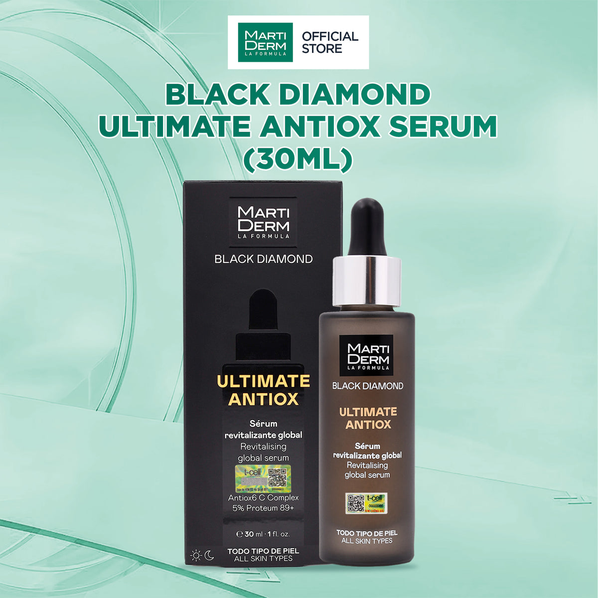 Tinh Chất Dưỡng Ẩm, Dưỡng Trắng Da & Hỗ Trợ Giảm Nếp Nhăn - MartiDerm Black Diamond Ultimate Antiox Serum