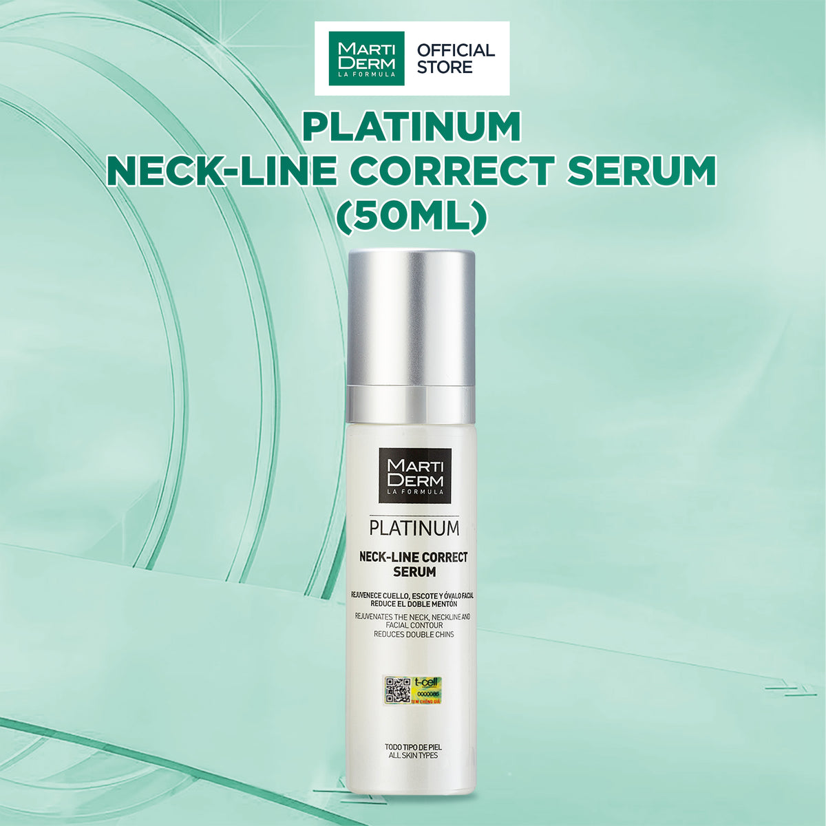Tinh Chất Dưỡng Ẩm Hỗ Trợ Giảm Nếp Nhăn Vùng Cổ - MartiDerm Platinum Neck Line Correct Serum 9 (50ml)