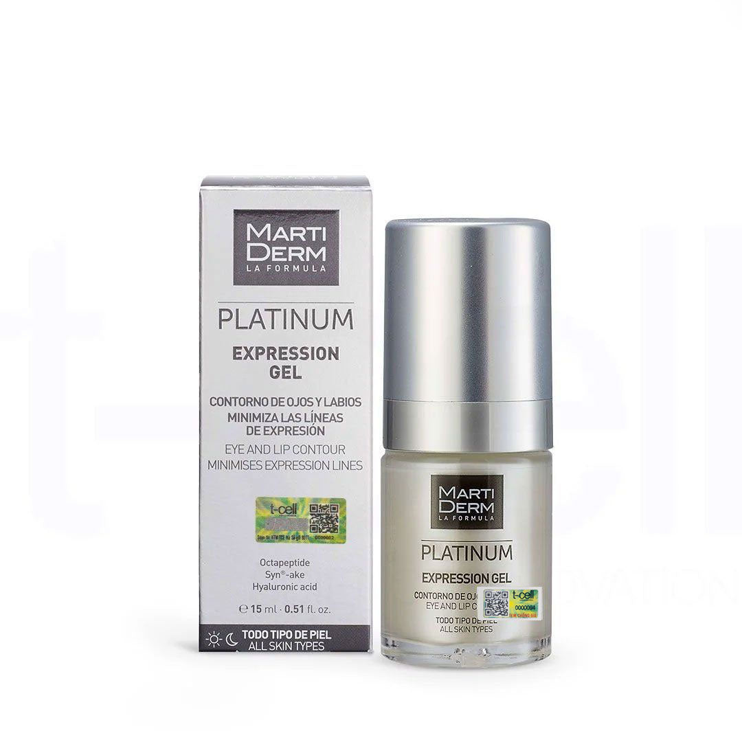 Gel Dưỡng Làm Đầy Rãnh, Giảm Nhăn Đuôi Mắt & Khóe Miệng - MartiDerm Platinum Expression Gel (15ml)