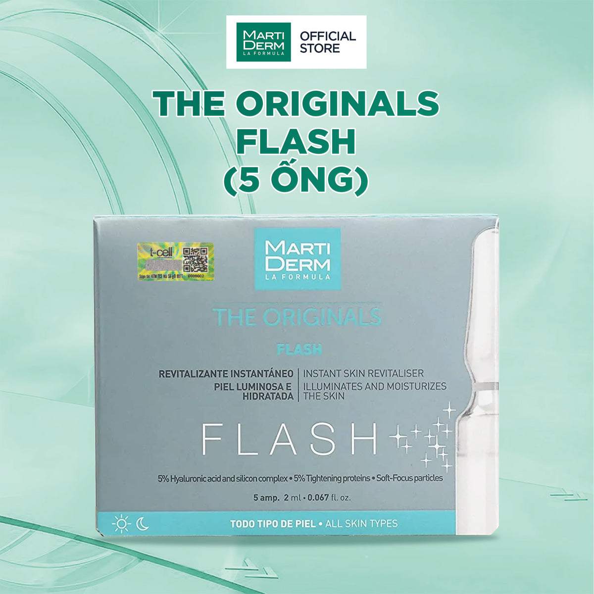 Kem Dưỡng Thể Làm Sáng Da, Dưỡng Ẩm & Hỗ Trợ Săn Chắc Da Có Ánh Nhũ - MartiDerm The Originals Flash Body Glow (100ml)