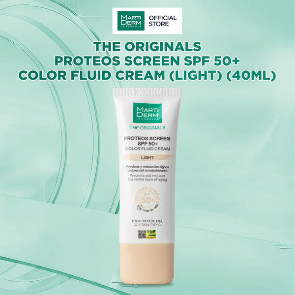 Kem Chống Nắng SPF50+ Có Màu Dưỡng Ẩm & Hỗ Trợ Làm Mờ Nám - MartiDerm The Originals Proteos Screen SPF50+ Color Fluid Cream (Light) (40ml)