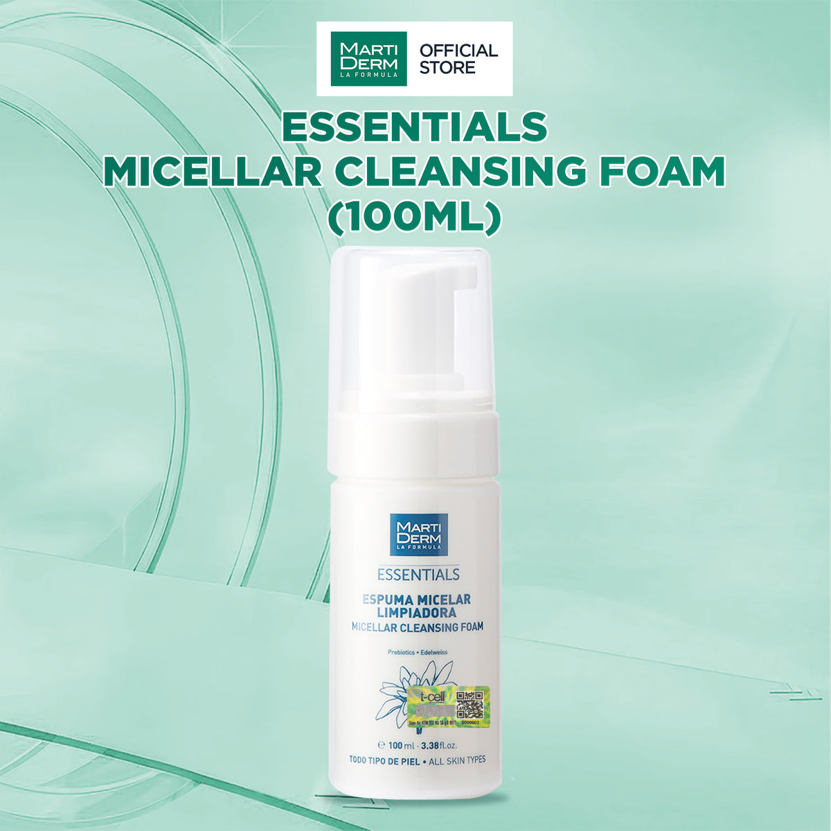 Sữa Rửa Mặt Dạng Bọt Làm Sạch Dịu Nhẹ - MartiDerm Essentials Micellar Cleansing Foam (100ml)