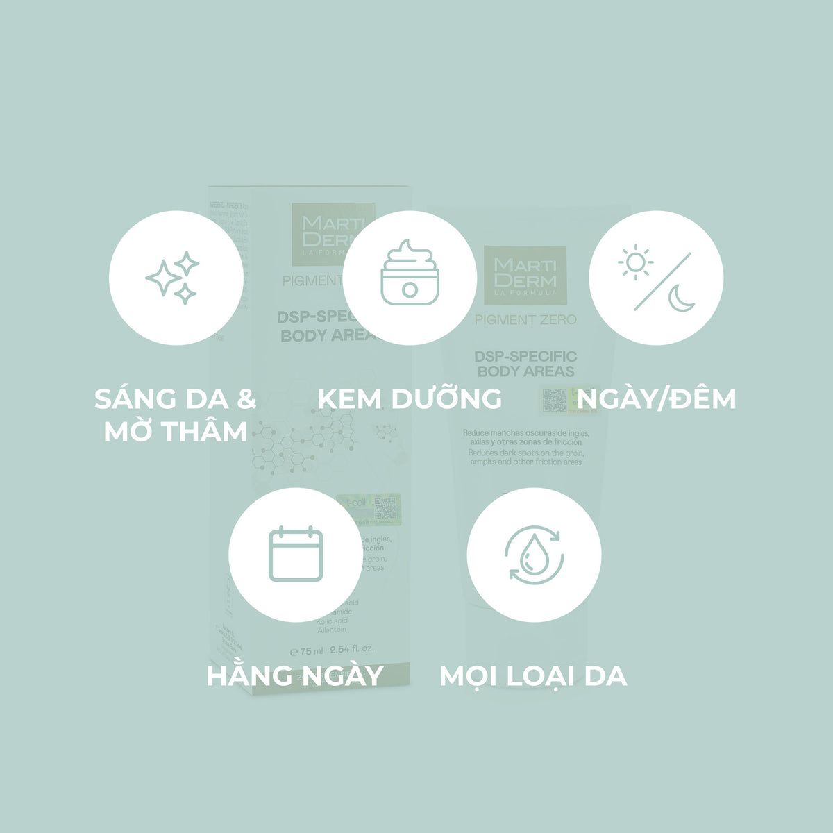 Kem Dưỡng Thể Sáng Da & Ngừa Thâm Sạm Chuyên Sâu - MartiDerm DSP-Specific Body Areas (75ml)