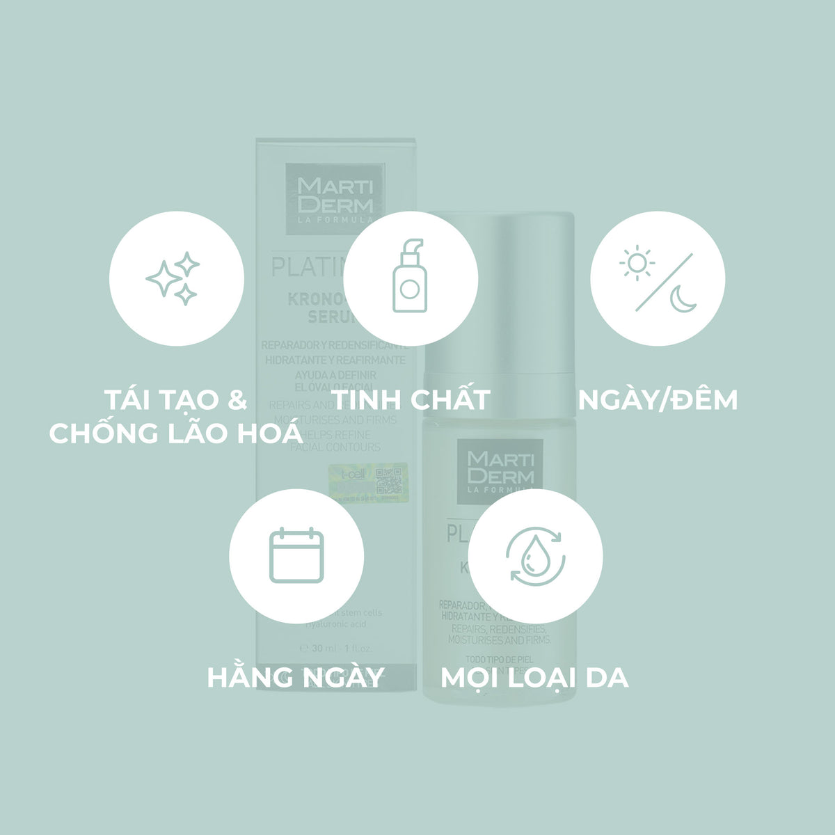 Tinh Chất Tái Tạo Và Chống Lão Hoá - MartiDerm Platinum Krono-Age Serum (30ml)