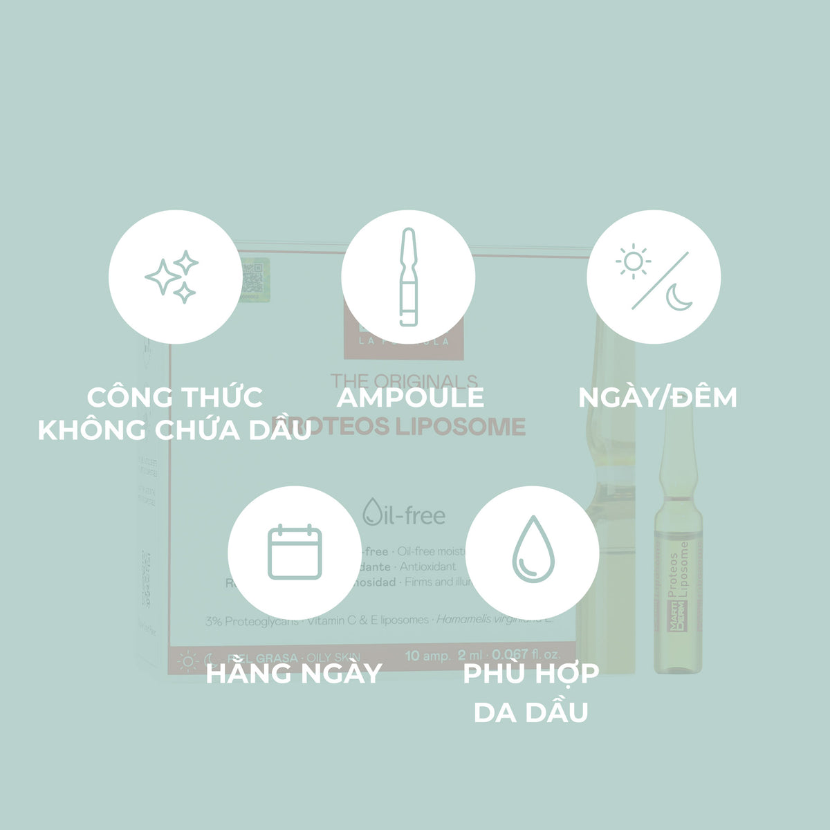 Ampoule Chống Oxy Hoá, Điều Tiết Bã Nhờn - MartiDerm The Originals Proteos Liposome