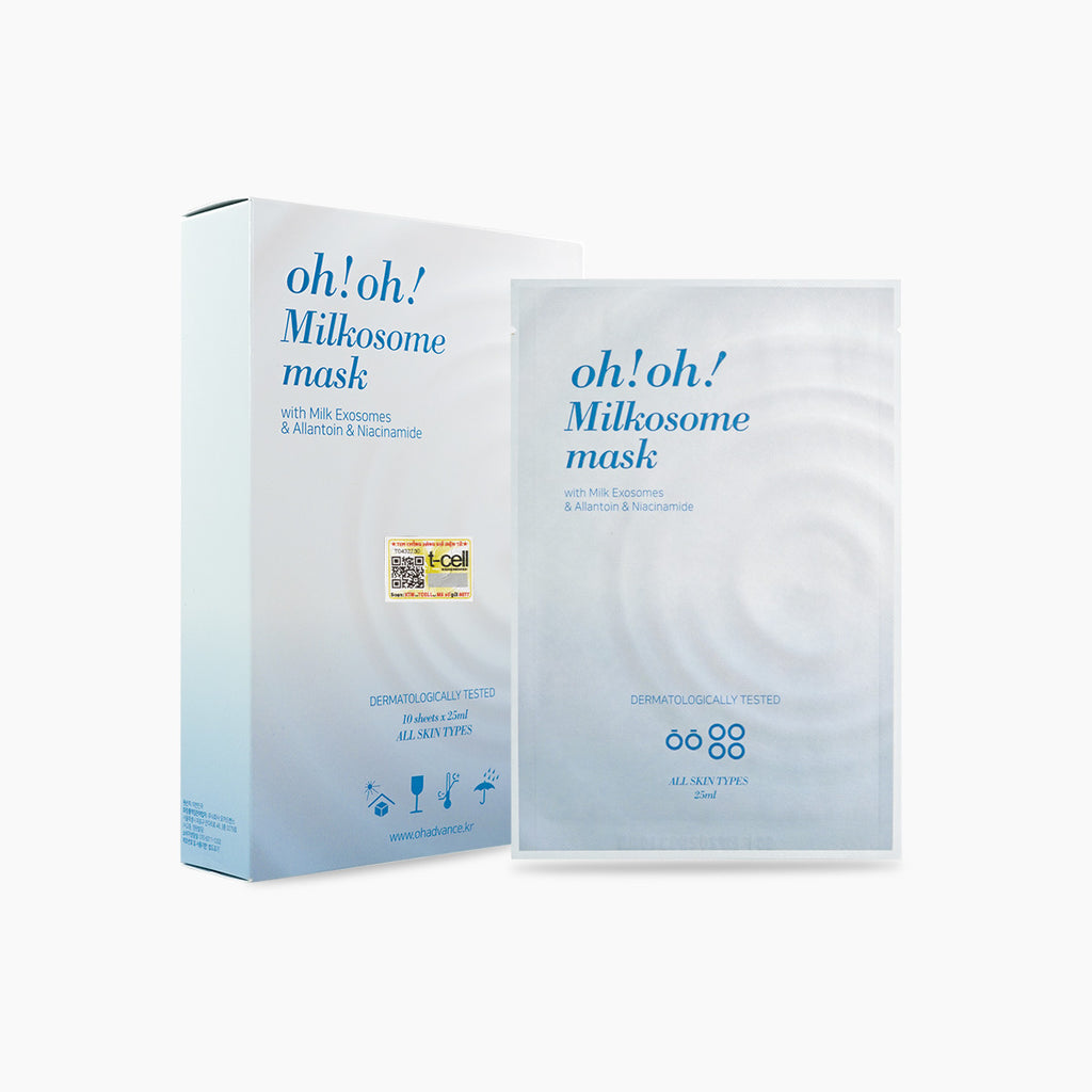 Mặt Nạ Exosome Cấp Ẩm Chuyên Sâu, Phục Hồi Và Tái Tạo Da oh!oh! Milkosome Mask (with Milk Exosomes & Niacinamide) (25ml x 10 miếng)