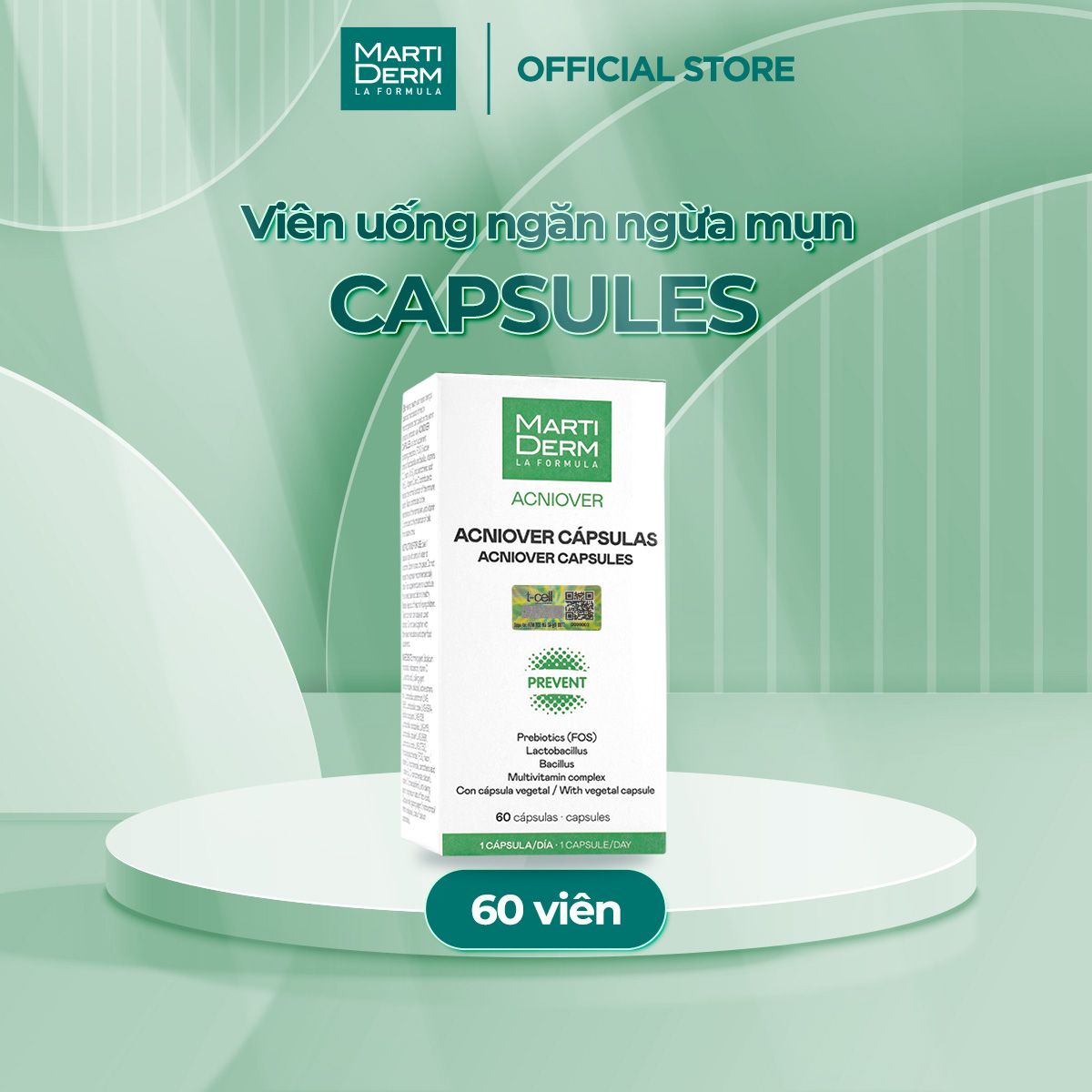 Viên Uống Ngăn Ngừa Mụn - MartiDerm Acniover Capsules (60 viên)