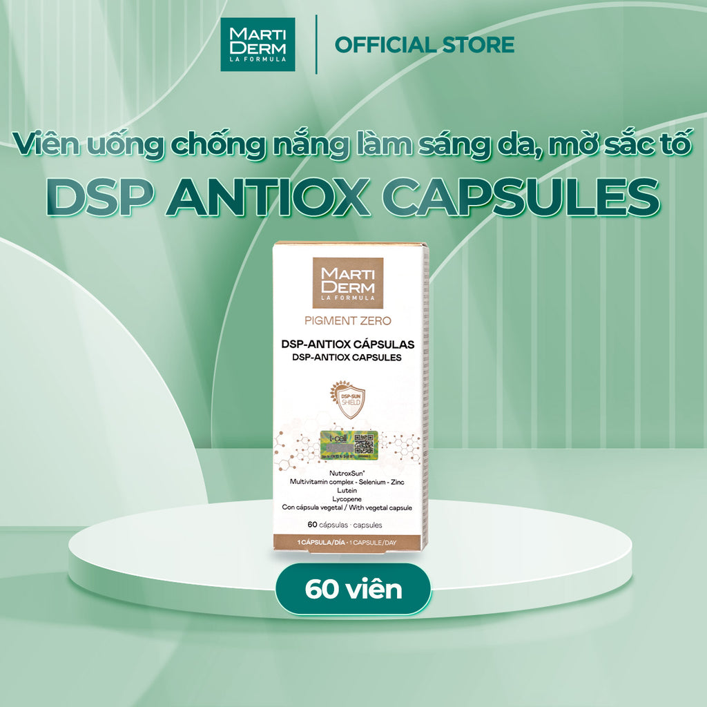 Viên Uống Chống Nắng, Làm Sáng Da Thuần Chay - MartiDerm Pigment Zero DSP Antiox Capsules (60 viên) (Phiên bản cải tiến 2023)