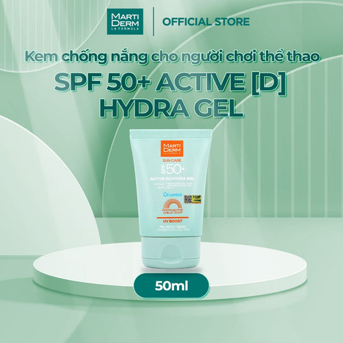 Kem Chống Nắng Bảo Vệ Toàn Diện Cho Người Chơi Thể Thao - MartiDerm SPF 50+ Active [D] Hydra Gel (50ml)
