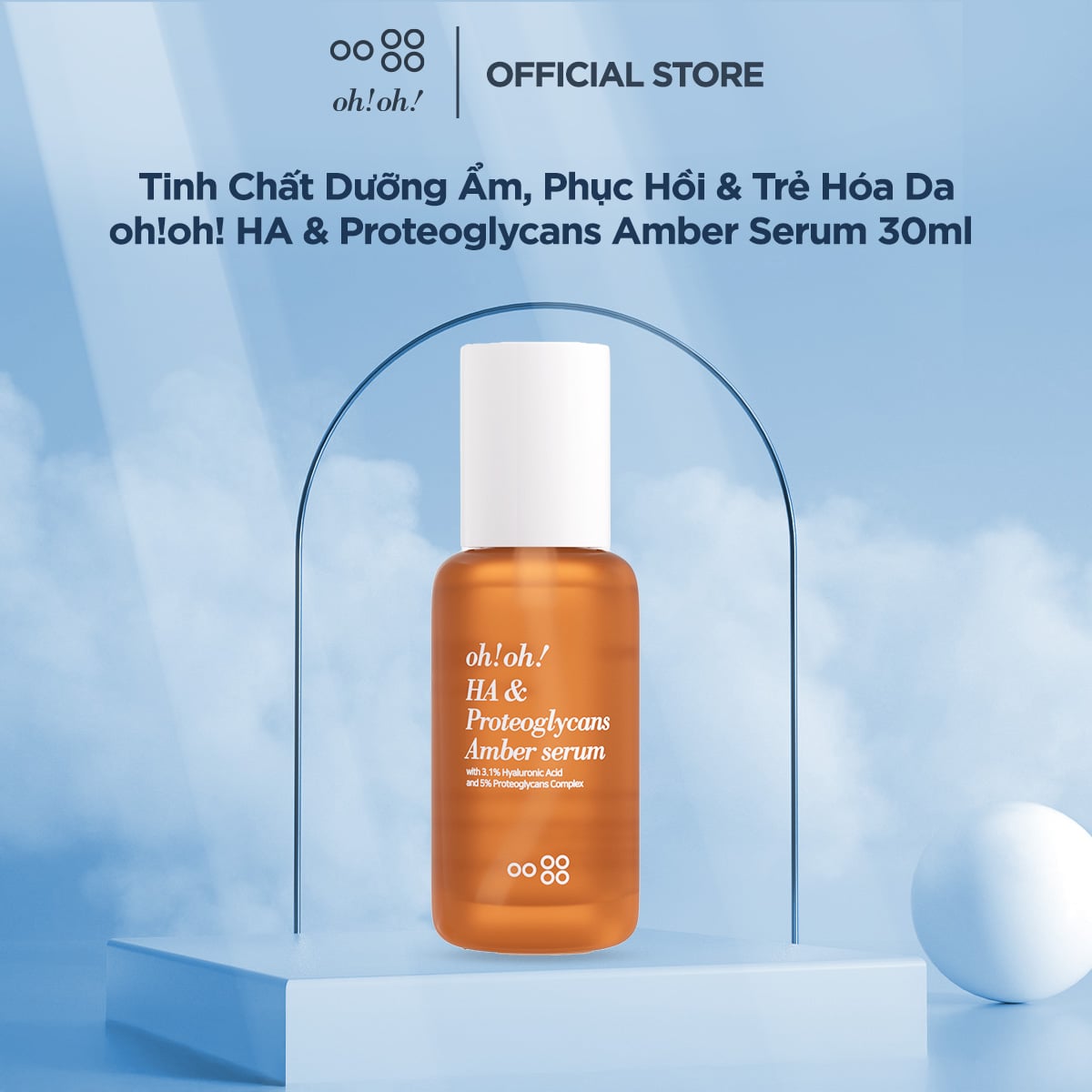 Tinh Chất Dưỡng Ẩm Chuyên Sâu, Phục Hồi & Trẻ Hóa Da oh!oh! HA & Proteoglycans Amber Serum (30ml)