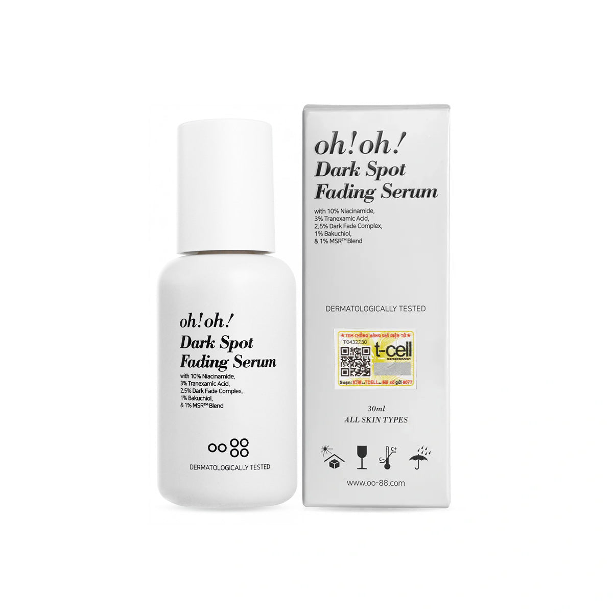 Tinh Chất Kiểm Soát Sắc Tố Toàn Diện & Chống Lão Hóa Từ Tự Nhiên oh!oh! Dark Spot Fading Serum (with 3% Tranexamic Acid) (30ml)