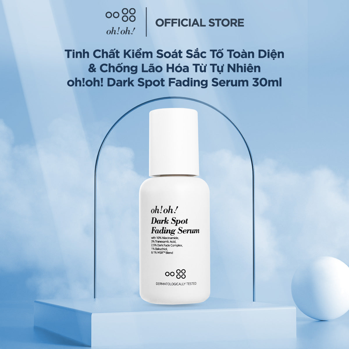 Tinh Chất Kiểm Soát Sắc Tố Toàn Diện & Chống Lão Hóa Từ Tự Nhiên oh!oh! Dark Spot Fading Serum (with 3% Tranexamic Acid) (30ml)