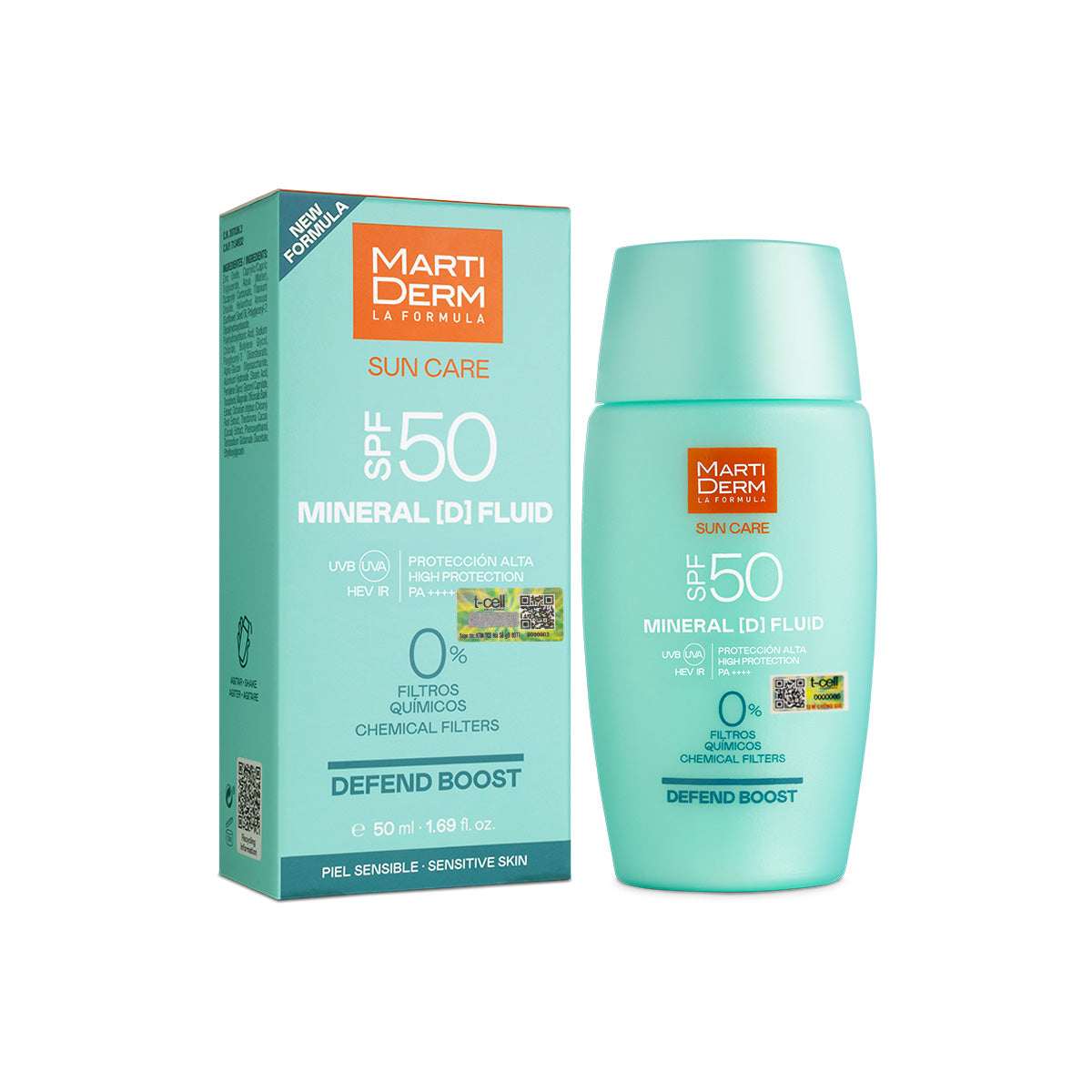 Kem Chống Nắng Vật Lý, Bảo Vệ & Phục Hồi Cho Da Nhạy Cảm - MartiDerm SPF 50 Mineral [D] Fluid (50ml)