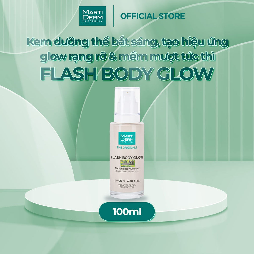 Kem Dưỡng Thể Bắt Sáng, Tạo Hiệu Ứng Glow Rạng Rỡ & Mềm Mượt Tức Thì - MartiDerm Flash Body Glow (100ml)