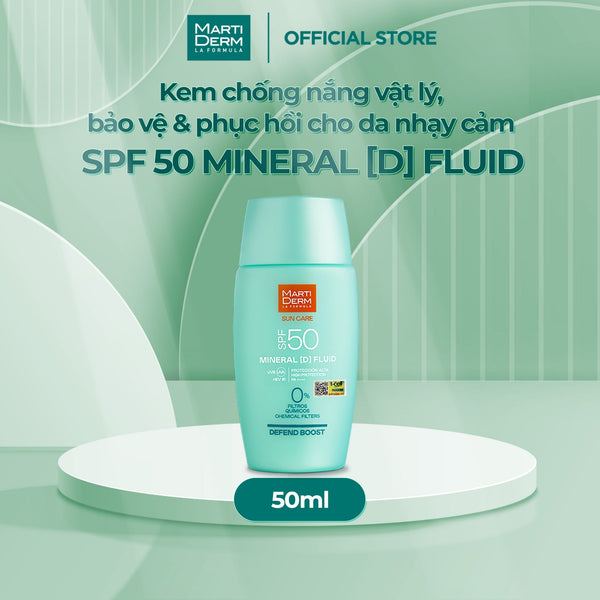 Kem Chống Nắng Vật Lý, Bảo Vệ & Phục Hồi Cho Da Nhạy Cảm - MartiDerm SPF 50 Mineral [D] Fluid (50ml)
