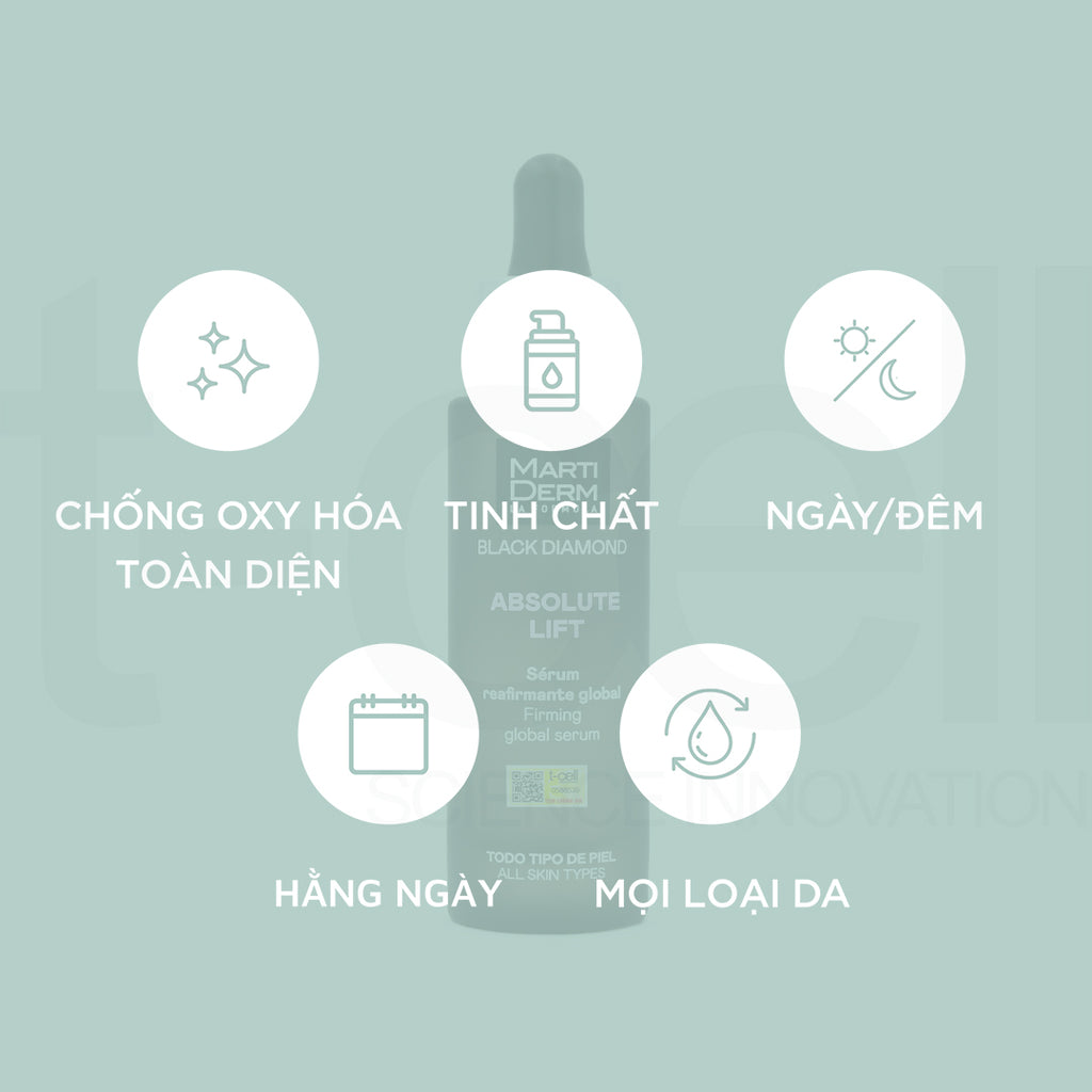 Tinh Chất Chống Oxy Hóa, Ngừa Lão Hóa Da - MartiDerm Black Diamond Ultimate Antiox Serum (30ml)