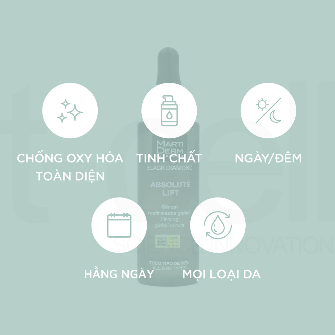Tinh Chất Chống Oxy Hóa, Ngừa Lão Hóa Da - MartiDerm Black Diamond Ultimate Antiox Serum (30ml)