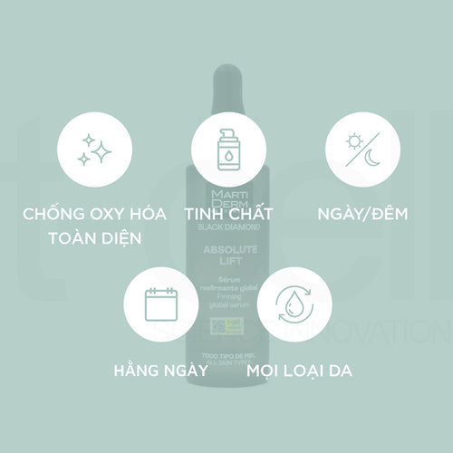 Tinh Chất Chống Oxy Hóa, Ngừa Lão Hóa Da - MartiDerm Black Diamond Ultimate Antiox Serum (30ml)