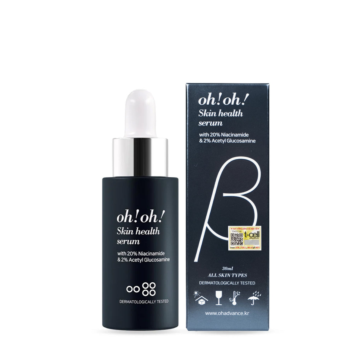 Tinh Chất Kiểm Soát Bã Nhờn Và Dưỡng Sáng Mờ Thâm oh!oh! Skin Health Serum 10ml/30ml (with 20% Niacinamide)